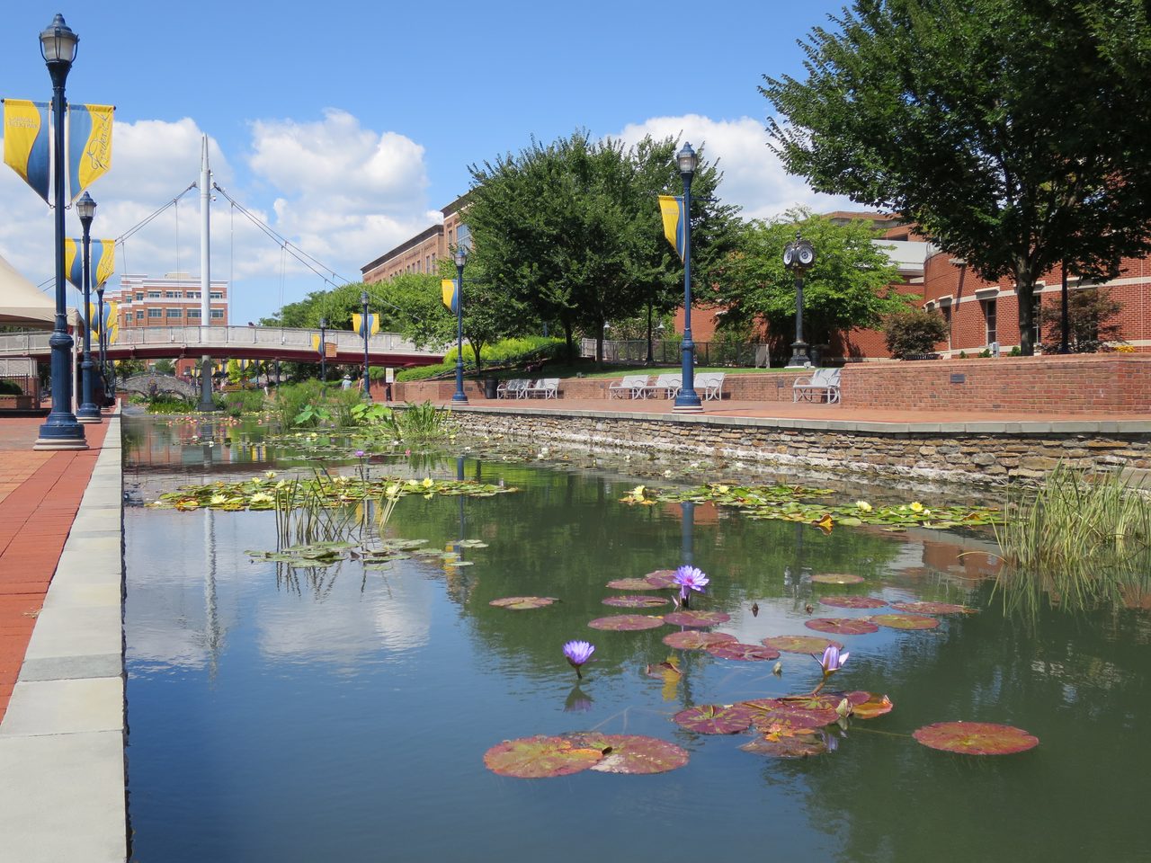 Carroll Creek Linear Park in downtown Frederick, Maryland