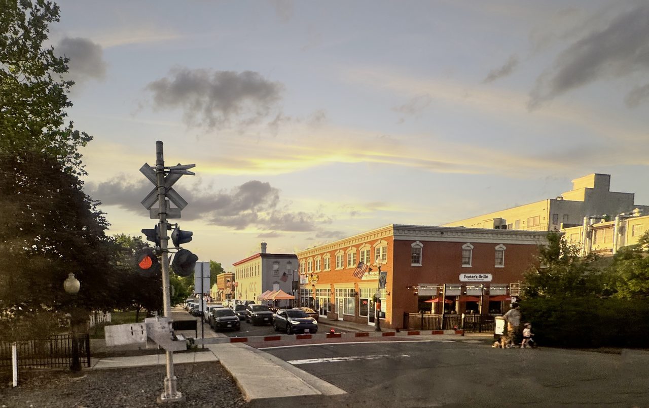 Historic Old Town street in Manassas, Virginia